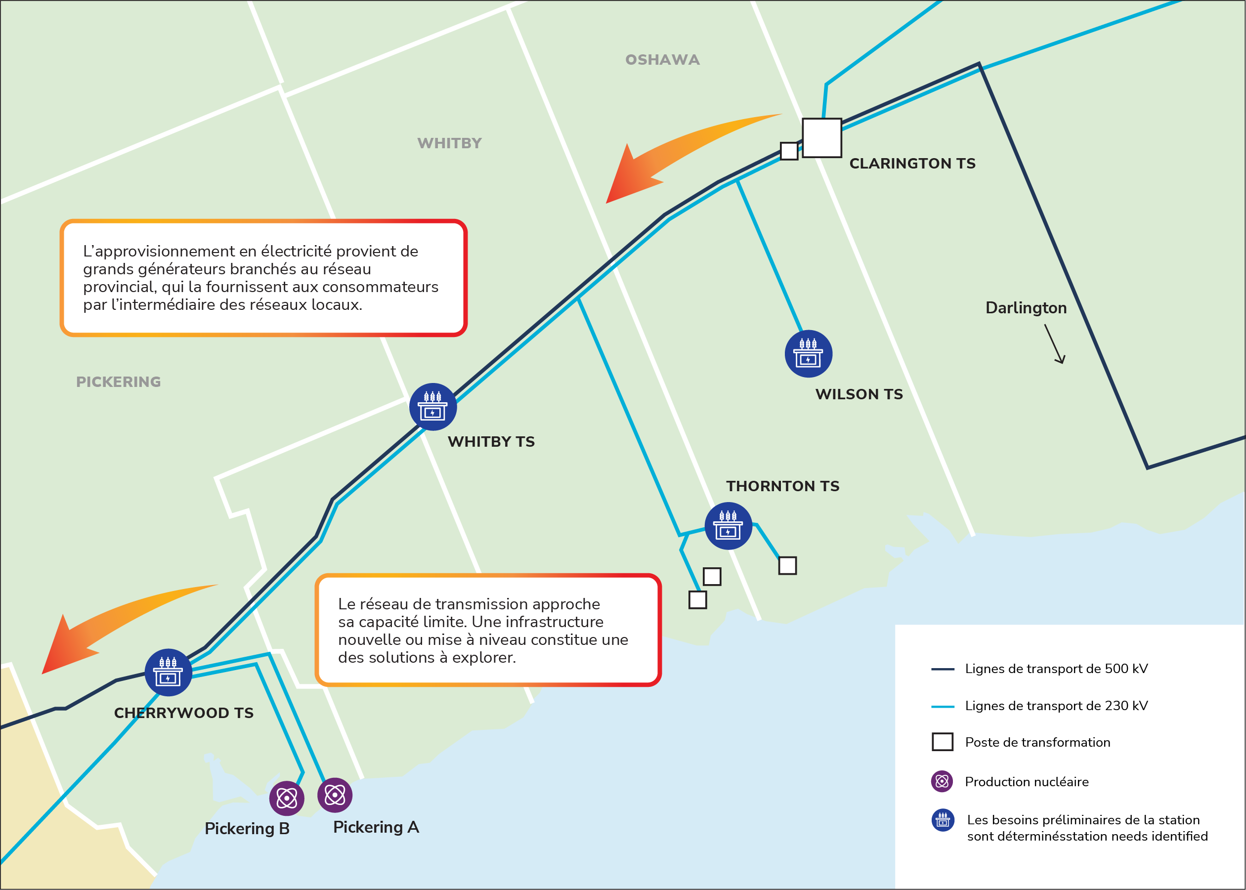 Map showcases transmission stations and the undergoing refurbishments an expansion